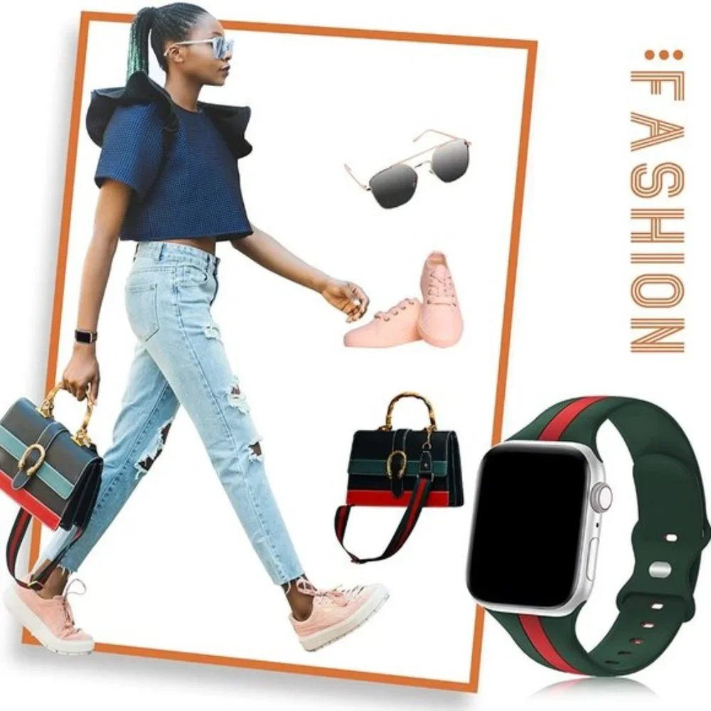Apple Men/Women Soft Silicone Designer Sport Wristbands for Apple Watches